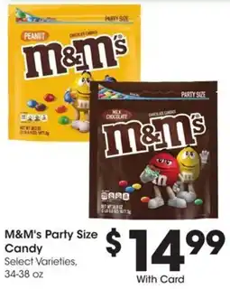 Kroger M&M's Party Size Candy offer