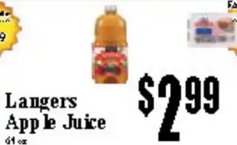Baja Ranch Langers Apple Juice offer