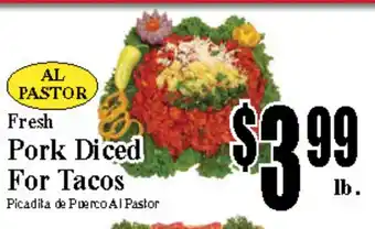 Baja Ranch Fresh Pork Diced For Tacos offer