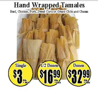 Baja Ranch Hand Wrapped Tamales offer