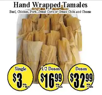Baja Ranch Hand Wrapped Tamales offer