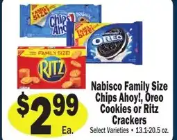 Sellers Bros Nabisco Family Size Chips Ahoy!, Oreo Cookies or Ritz offer