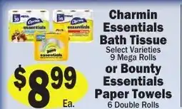 Sellers Bros Charmin Essentials Bath Tissue or Bounty Essentials Paper Towels offer