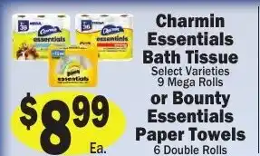 Sellers Bros Charmin Essentials Bath Tissue or Bounty Essentials Paper Towels offer