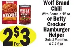 Sellers Bros Wolf Brand Chili or Betty Crocker Hamburger Helper offer