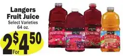 Sellers Bros Langers Fruit Juice offer