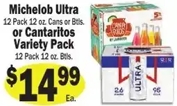 Sellers Bros Michelob Ultra or Cantaritos Variety Pack offer