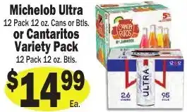 Sellers Bros Michelob Ultra or Cantaritos Variety Pack offer