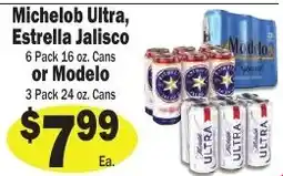 Sellers Bros Michelob Ultra, Estrella Jalisco or Modelo offer