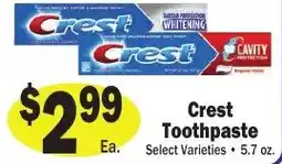 Sellers Bros Crest Toothpaste offer
