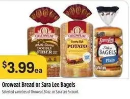 Raley's Oroweat Bread or Sara Lee Bagels offer