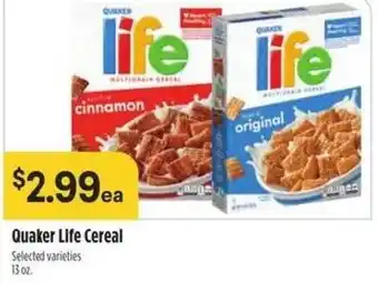 Raley's Quaker Life Cereal offer