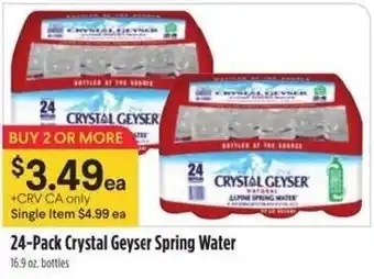 Raley's 24 Pack Crystal Geyser Spring Water offer