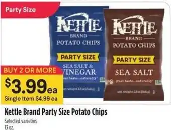 Raley's Kettle Brand Party Size Potato Chips offer
