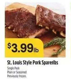Raley's St. Louis Style Pork Spareribs offer