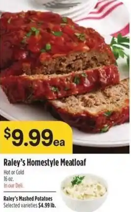Raley's Raley's Homestyle Meatloaf offer