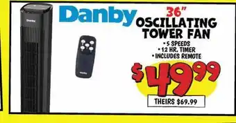 Ollie's Danby OSCILLATING 36 TOWER FAN offer