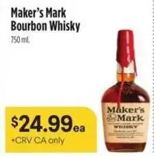 Raley's Maker's mark bourbon whisky offer