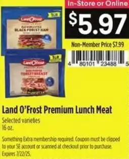 Raley's Land O'frost premium lunch meat offer