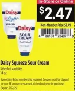 Raley's Daisy squeeze sour cream offer