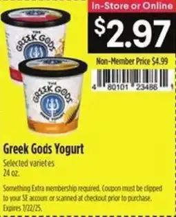 Raley's Greek Gods Yogurt offer