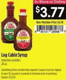 Raley's Log Cabin Syrup offer