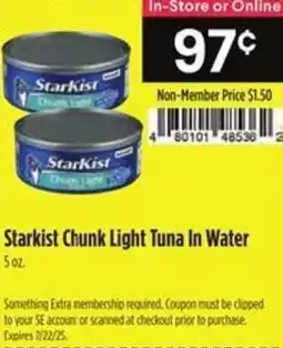 Raley's Starkist Chunk Light Tuna in Water offer