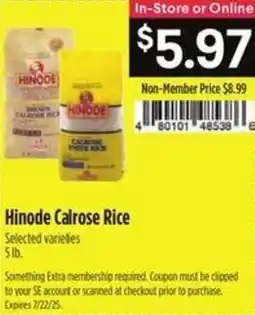 Raley's Hinode calrose rice offer