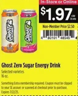 Raley's Ghost zero sugar energy drink offer