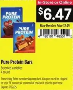 Raley's Pure protein bars offer