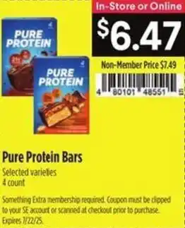 Raley's Pure protein bars offer
