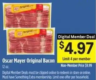 Raley's Oscar mayer original bacon offer