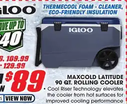 Big 5 Igloo MaxCold Latitude 90 Quart Rolling Cooler offer