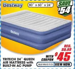 Big 5 Bestway Tritech Air Mattress Queen 24 with Built-in AC Pump offer