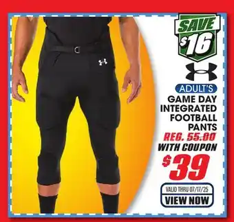 Big 5 Under Armour Game Day Integrated Adult Football Pants offer