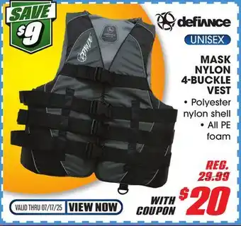 Big 5 Defiance Mask Nylon 4-Buckle Vest offer