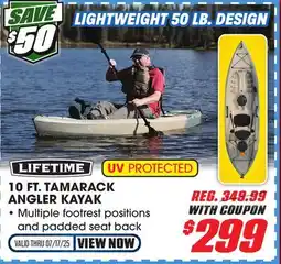 Big 5 Lifetime Tamarack Angler Kayak offer