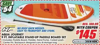 Big 5 Hydro-Force Aqua Journey 9' Inflatable Stand-Up Paddle Board Set offer