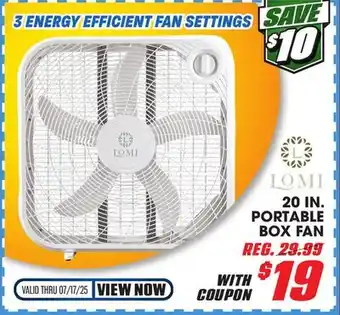 Big 5 LOMI 20 Portable Box Fan offer
