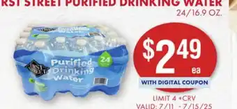 Smart & Final FIRST STREET PURIFIED DRINKING WATER offer