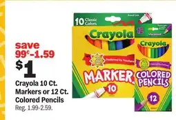 Meijer Crayola 10 Ct. Markers or 12 Ct. Colored Pencils offer