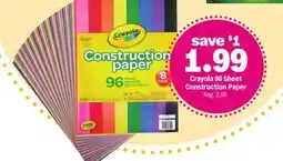 Meijer Crayola 96 Sheet Construction Paper offer