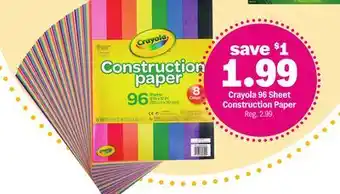 Meijer Crayola 96 Sheet Construction Paper offer