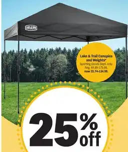 Meijer Lake & Trail Canopies and Weights offer