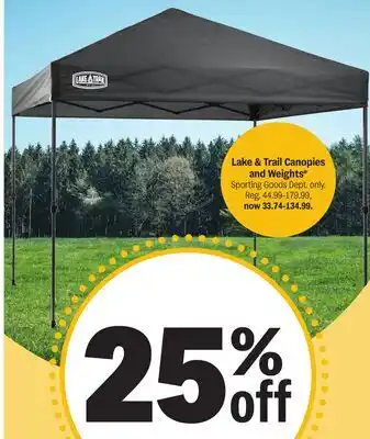 Meijer Lake & Trail Canopies and Weights offer