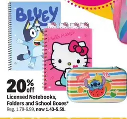 Meijer Licensed Notebooks, Folders and School Boxes offer