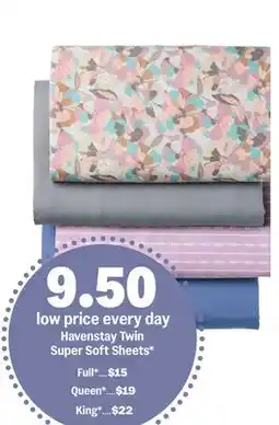 Meijer Havenstay Twin Super Soft Sheets offer