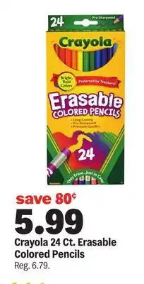 Meijer Crayola 24 Ct. Erasable Colored Pencils offer