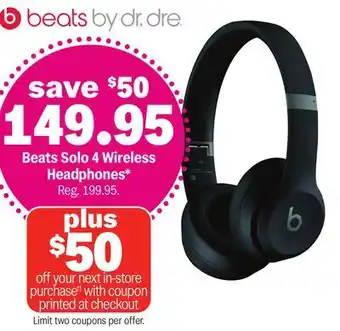 Meijer Beats Solo 4 Wireless Headphones offer