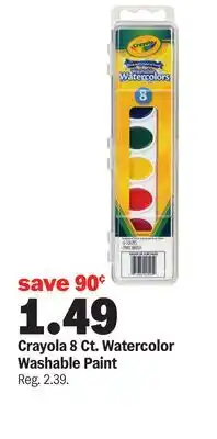 Meijer Crayola 8 Ct. Watercolor Washable Paint offer